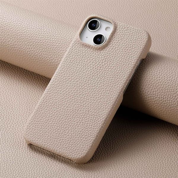 Etui til iPhone 17 Khaki Grå lær ensfarget enkel