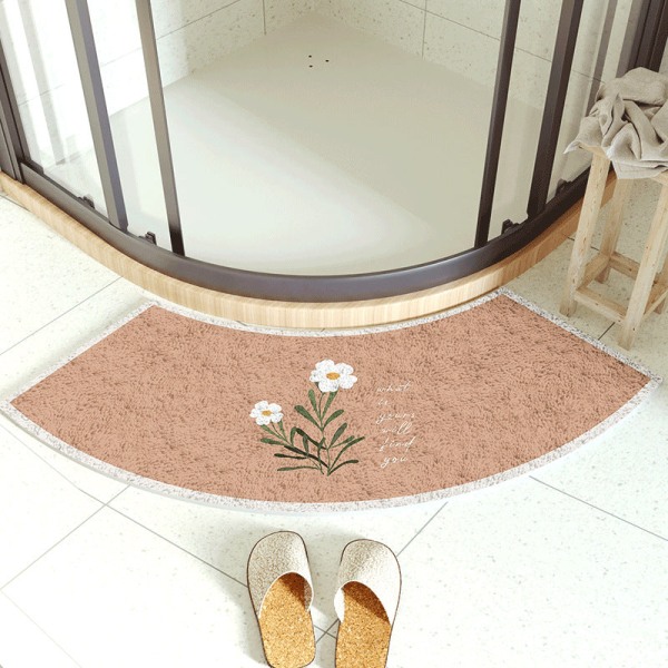Bath Mat Non Slip Absorbent Shower Bathroom Rug Carpet round NO.A3 White 80cm