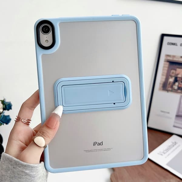 Etui til iPad 6 air2/ 2017/2018 9.7\" hudfølelse stativ lyseblå mindre end silikone ris