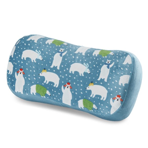 Mjuk bekväm resekudde Bärbar campingkudde med memory foam Polar bear 42x20x9.5-13cm