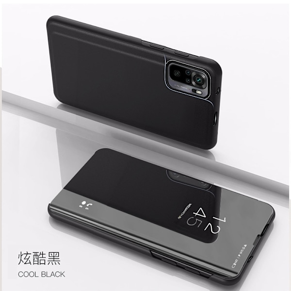 Fodral för iPhone 14PRO cool svart elektropläterad spegel flip läder