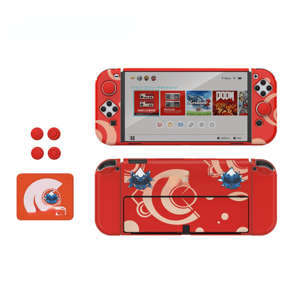 For Switchled Host Beskyttelsesdeksel OLED Bar End Hard Shell Cassette Color Stickers Protective Cap Red