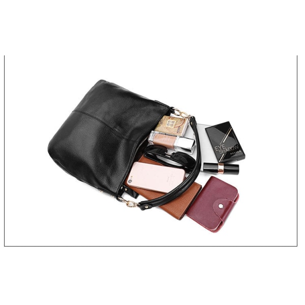 Kvinder håndtaske i læder første lag okselæder Casual skulder messenger matchende blød Black 962f | Black | Fyndiq