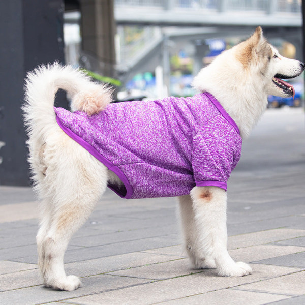 Lemmikkien vaatteet Medium Big Dog Syksyn ja talven villapaita lämmin Purple 4XL