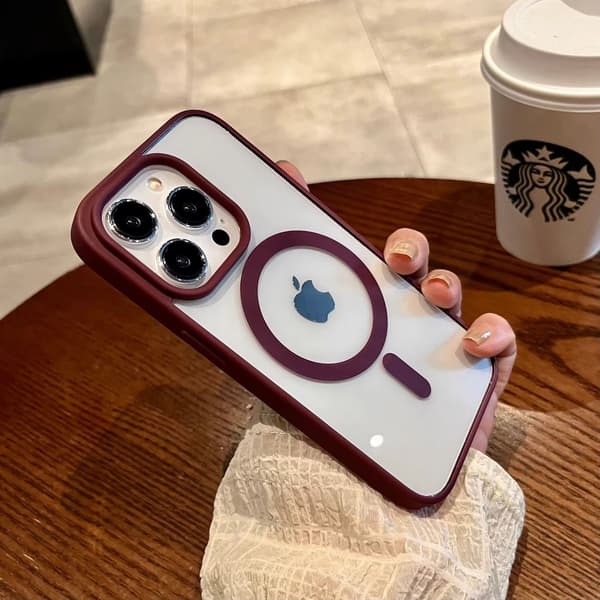 Etui til iPhone 17PRO Kamelia Rød Transparent Magnetisk