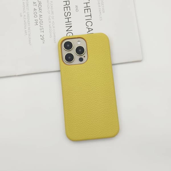 Etui til iPhone 17 Air Gul lær halvdeksel