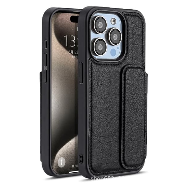 Etui til iPhone 14 Pro sort kortslot magnetisk flip læder