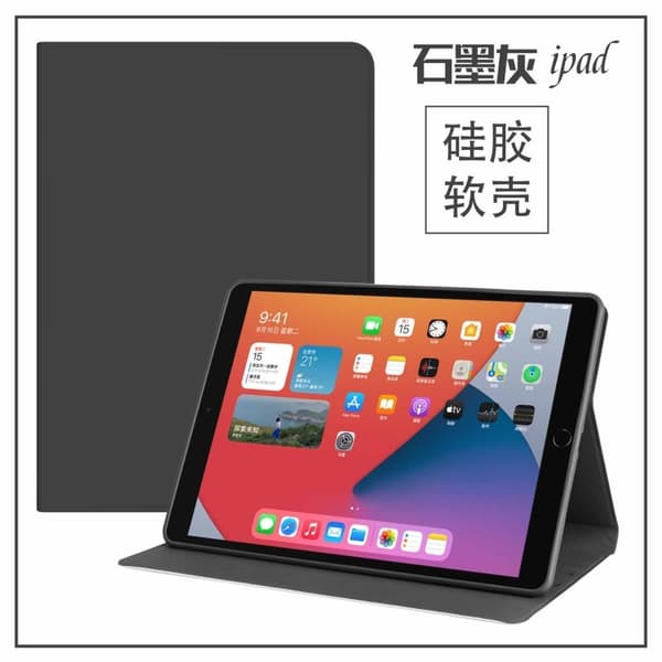 Etui for iPad mini 4/5 7.9\" Grafittgrå Solid Farge Bokkasse Regular Full