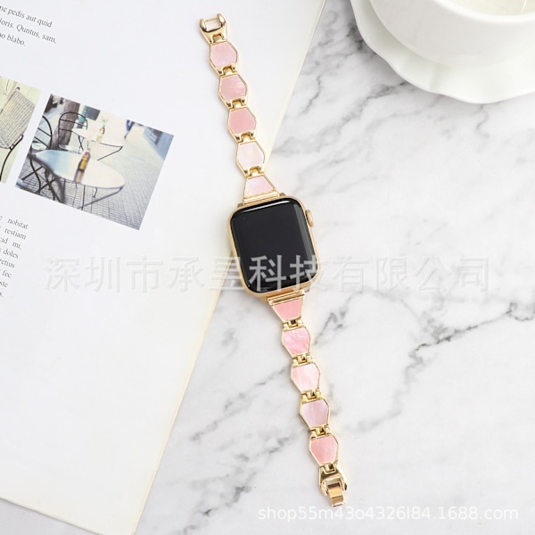 Urrem til Apple Watch iWatch 38/40/41/ 10. generation 42mm guld pulver skal