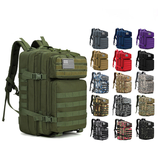 Kvinner jente ryggsekk skulderveske skolesekk Tactical Outdoor Mountaineering Sports Fitness Large Capacity Outdoor Bag 30*30*50cm Army Green