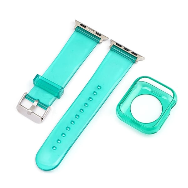 Klockarmband för Apple Watch iWatch 38/40/41mm Jelly Blå Grön Set
