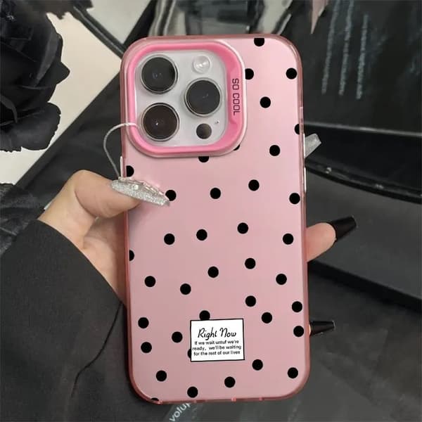 Fodral för iPhone 17 Laser Polka Dot H318P2 Rosa