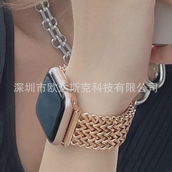 Klockarmband för Apple Watch iWatch 38/40/41/ 10:e generationen 42mm roséguld