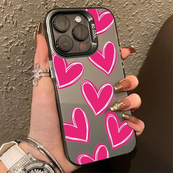 Etui til iPhone 17 Pro Laser Grå Hjerte 2H289P2
