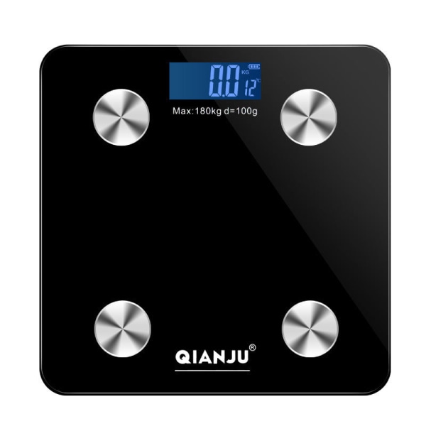 Kropsvægtsvægt Badeværelse rund hjørne Platform Digital Smart Home Elektronisk sort præcision Black 29cm * 29cm * 4cm