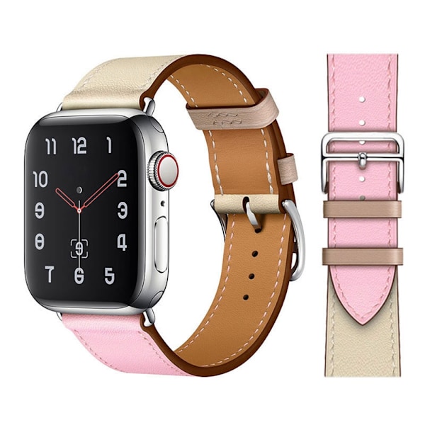 Kellon ranneke Apple Watch iWatch 38mm/40mm/41mm valkoiselle puuterille