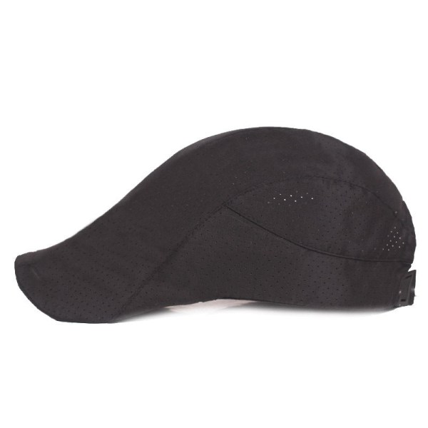 Beret Hat Peaked Cap Herre Pustende Beret Vår og sommer Utendørs Reise-Cap Herre- og Damehatter Black Adjustable