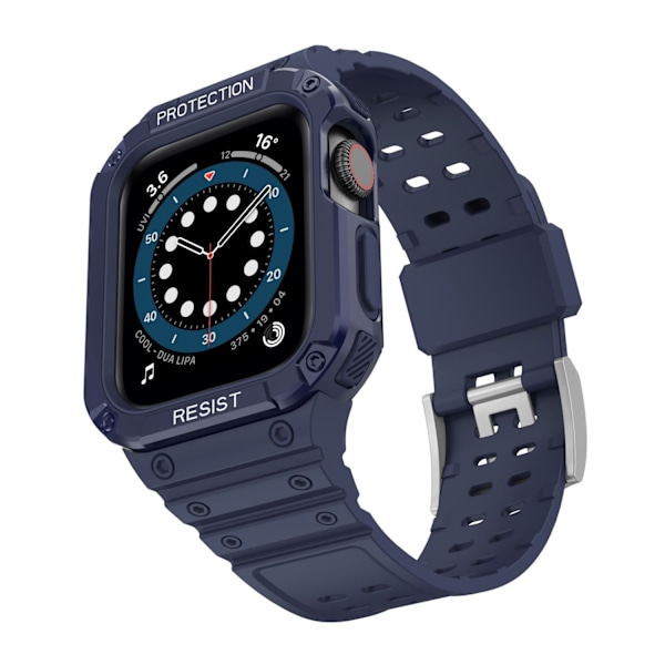 Klockarmband för Apple Watch iWatch Djupblå + blå ram 38/40/41mm