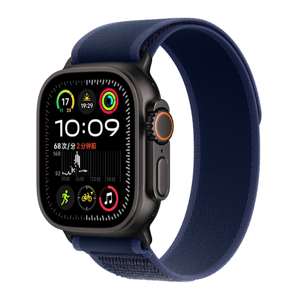 Urrem til Apple Watch iWatch 42/44/45/49mm blå og sort konnektor