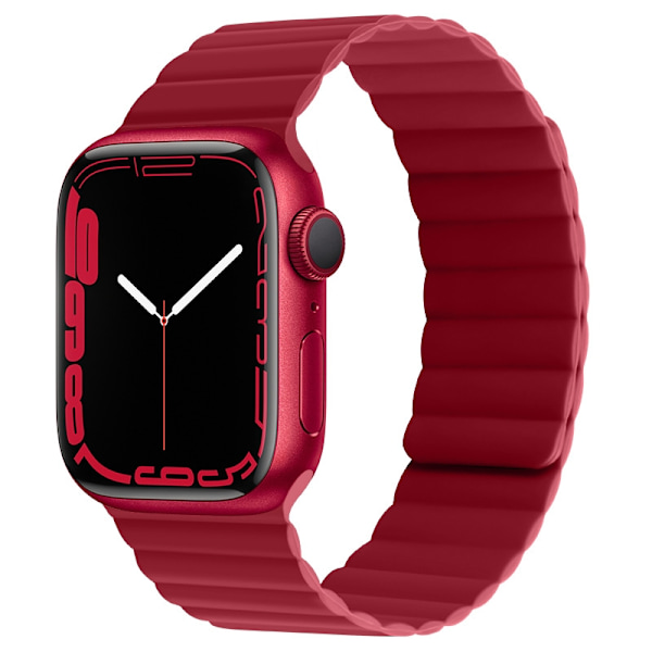 Klockarmband för Apple Watch iWatch 38/40/41/42mm Röd samma färg som urtavlan