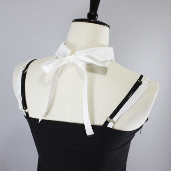 Damkrage Avtagbar halvscarf Salivhandduk kan matcha skjorta Beige plaid bow
