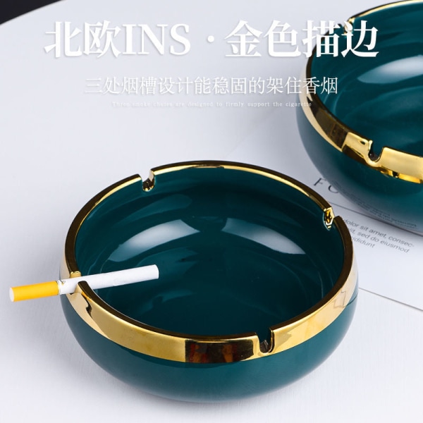 Ashtray Ceramic  Creative Home Living Room Ins Trend Office Ashtray Dazzling black ashtray (large)