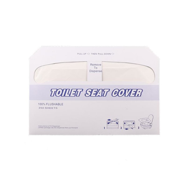 3st vattenlösligt papper Cover Engångstoalettmatta Hushålls 1/2-vikt trämassa 250 ark Toalettsitspapper TO English