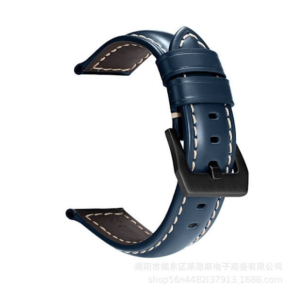 Klockarmband för Apple Watch iWatch Tillämpligt gränssnitt 42-44-45-49mm HW-Glansigt läder midnattsblå-Svart spänne- PNH