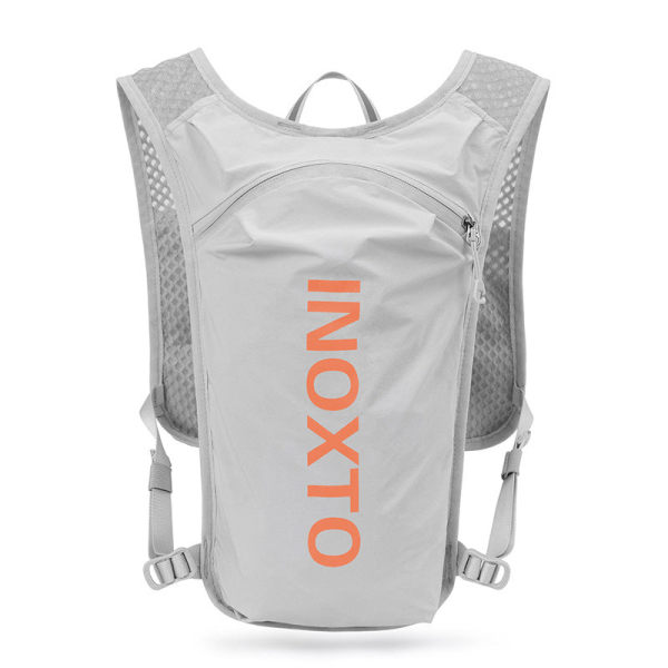 Ryggsekk Utendørs sykkelveske Marathon Langrenn Løpesport vannbag Light gray with Orange