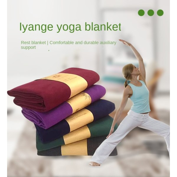 Yogafilt Extrafilt Yoga Aids Filt Meditationsfilt Yogafilt Draper Halkfri filt Dark black 200*150CM