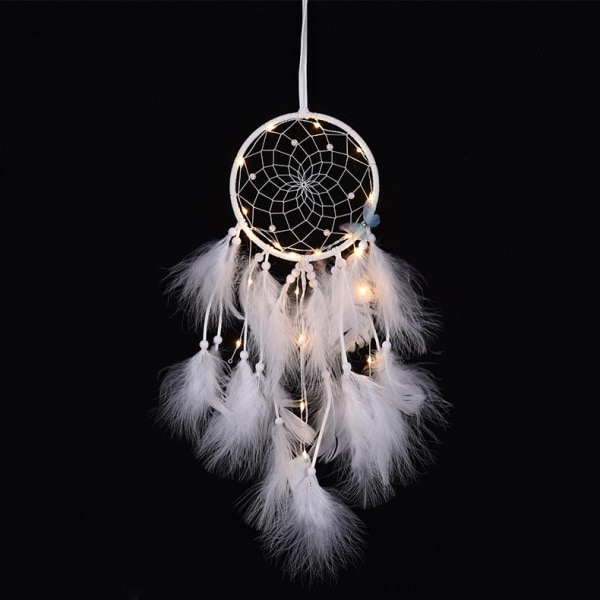 Wind Chimes Snowyprincess Butterfly Girl Dreamcatcher Vägghängande Snowyprincess with light