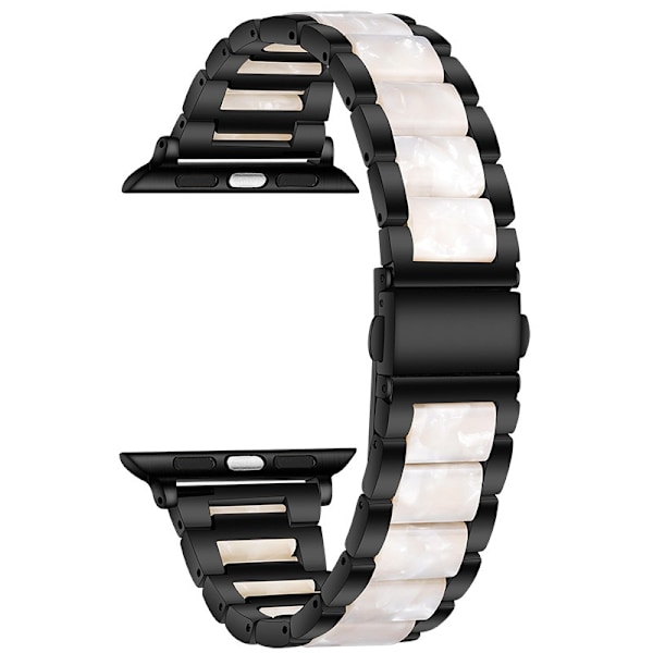 Klockarmband för Apple Watch iWatch 38-40-41MM svart + flash vit harts