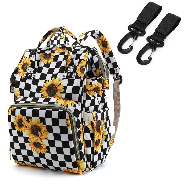 Skötväskor Mammaväska Mode multifunktionell handväska med stor kapacitet Reseryggsäck Black and white pattern