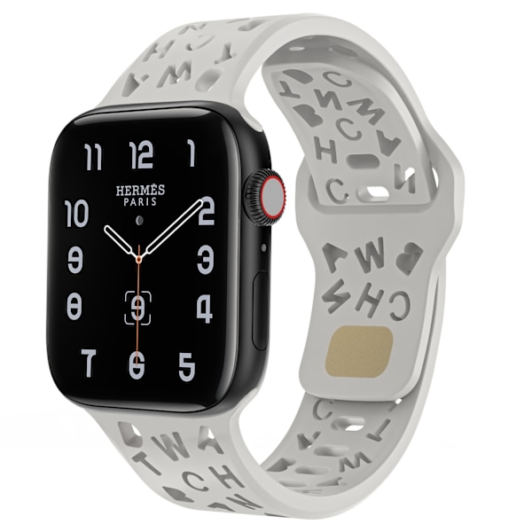 Kellon ranneke Apple Watch iWatch 42/44/45/49/46mm suurikokoiselle kellotaululle, vaaleanharmaa
