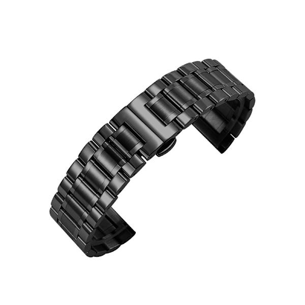 Urrem til Apple Watch iWatch Størrelse 38-40-41mm HW-Sort Fem-leddet stållænke