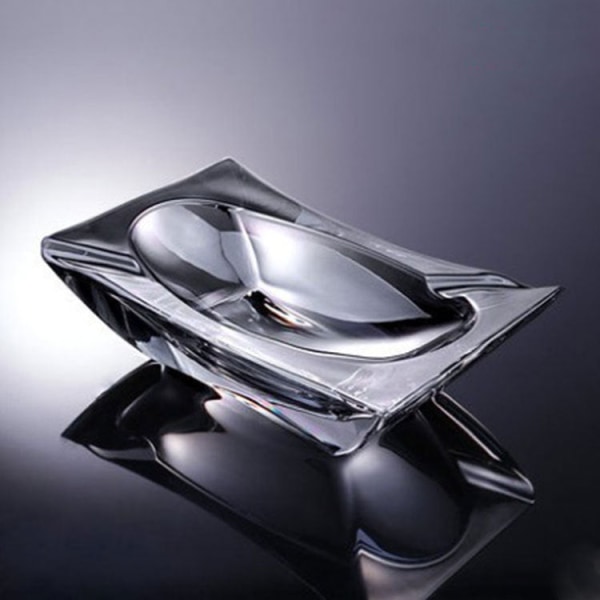 Askebæger Kreativt Krystalglas Moderne Kontor Stort Enkelt Lys Luksus Cigar Askebæger Thickened square smoky gray
