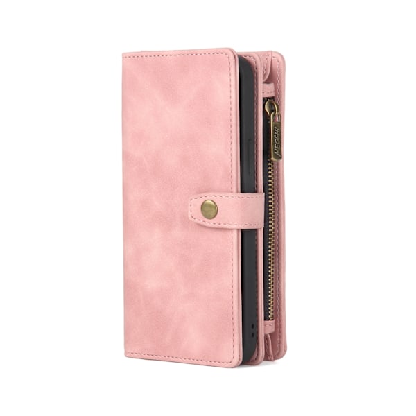 Etui til iPhone 14 pink læder multifunktionel pung
