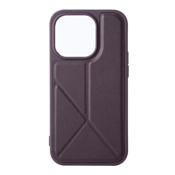 Etui til iPhone 16 lilla stativ læder ydre desktop