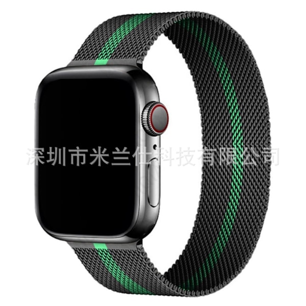 Klockarmband för Apple Watch iWatch 42/44/45/46/49mm 3 svart och grön