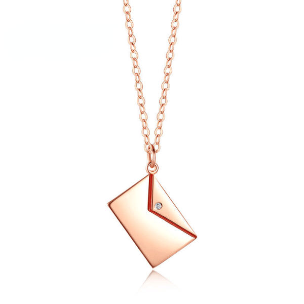 Kvinder Halskæde Kæde Choker Vedhæng Smykker Piger Gave S925 Sølv Konvolut Galvanisering Rose Gold 925 silver