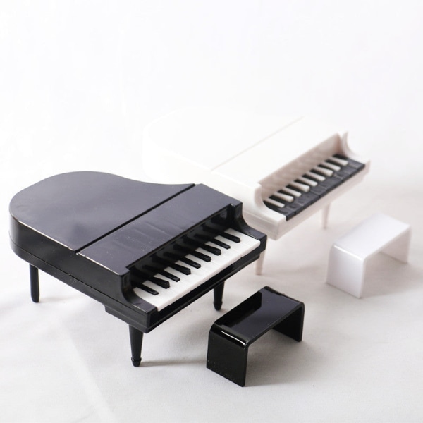 Pienoishuonekalut Lelunuket Talo Tee-se-itse-sisustustarvikkeet Mini pystysuora mustavalkoinen set Black piano stool spectrum