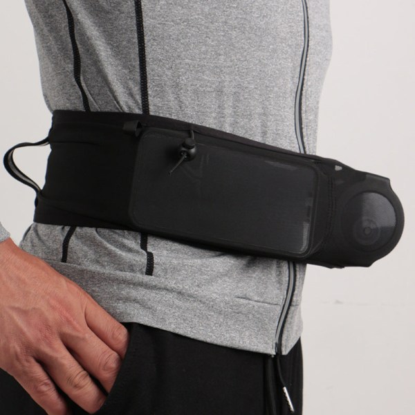 Fanny Pack juoksuhihna vyötärölaukun organizer Monitoiminen urheilu suuri kapasiteetti Black and Red M