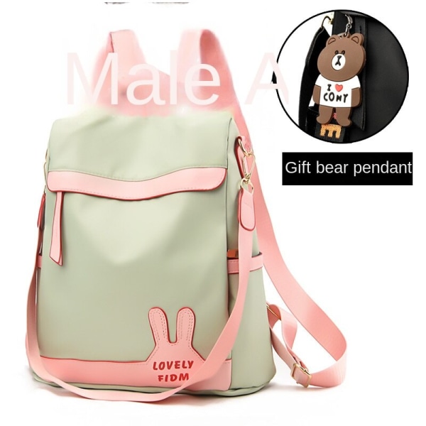 Kvinnor tjej ryggsäck axelväska skolväska Oxford Waterproof Anti-Theft Leisure Travel Bag Bag Green
