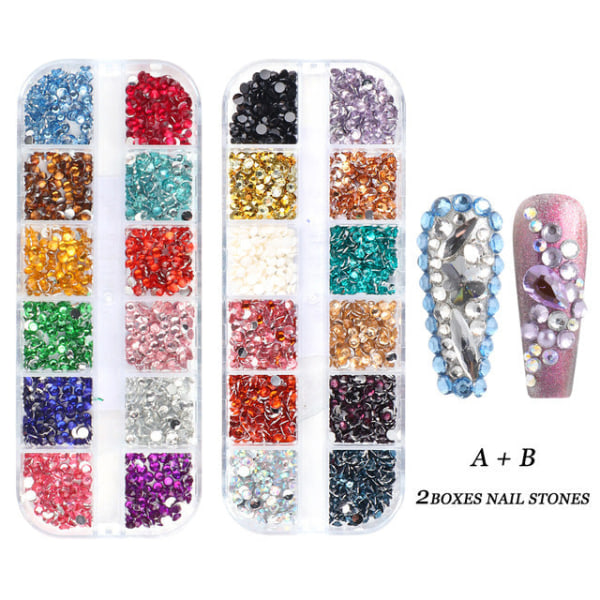 Nageldekorationer för Nail Art 3mm Resin Drill AB Bottenborr Färg rund borr (Type A and Type B) suit