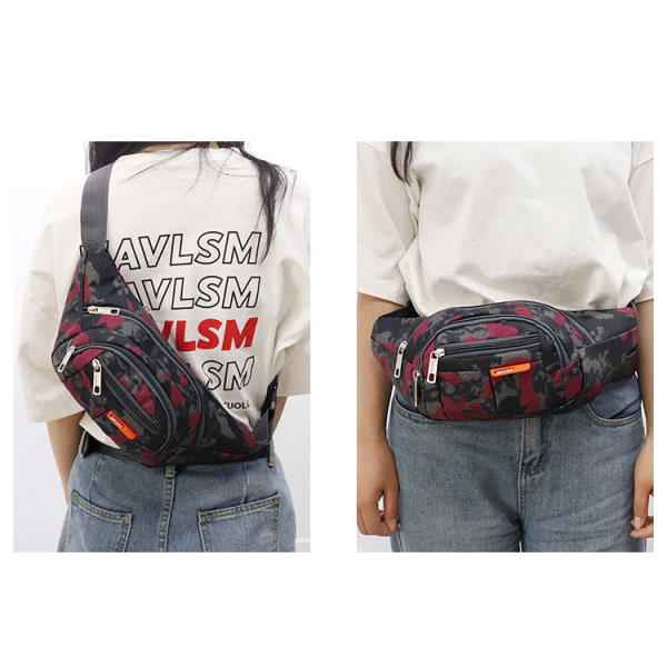 Men's Canvas Waist Bag Sports Bag Shoulder Bag Purple