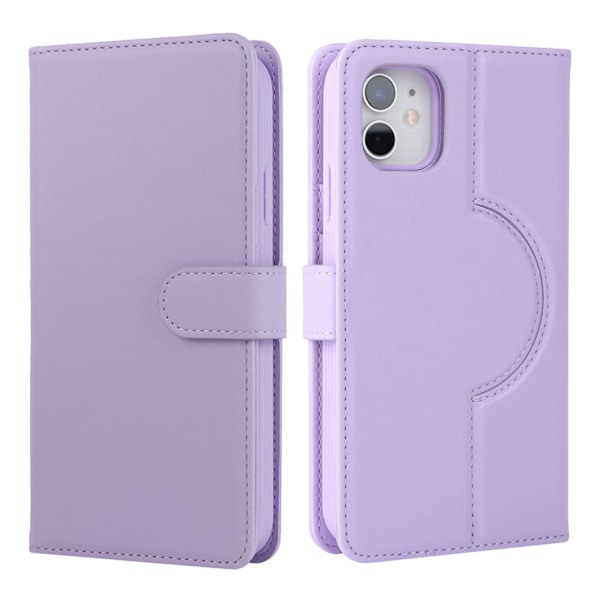 Kotelo iPhone 14 Plus -puhelimelle, violetti, jaettu lompakko, nahkaa