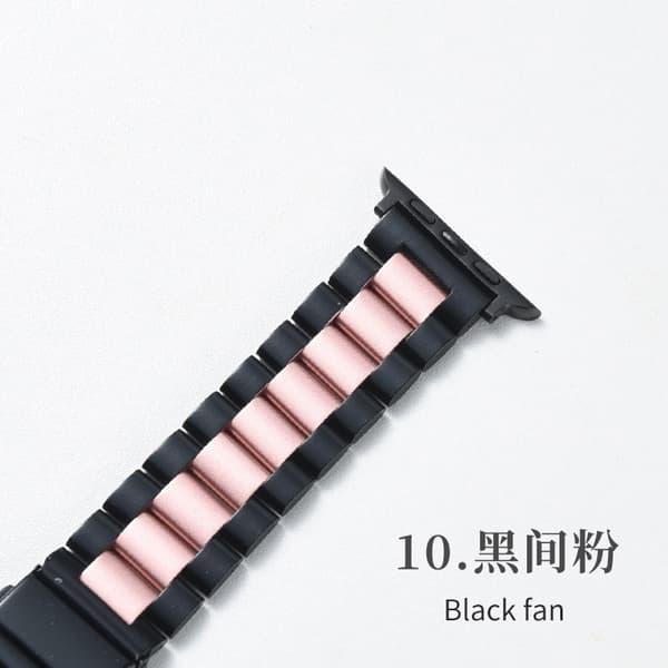 Urrem til Apple Watch iWatch 44/45/46/49MM sort og pink solid rem