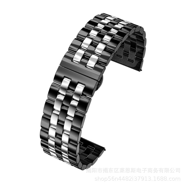 Kellon ranneke Apple Watch iWatchille 42-44-45-49mm HW-Musta ja Hopea MD Smart Five Beads