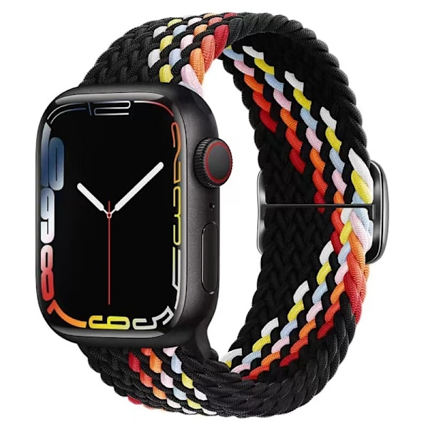 Klockarmband för Apple Watch iWatch 38/40/41/42mm Z-mönster svart regnbåge