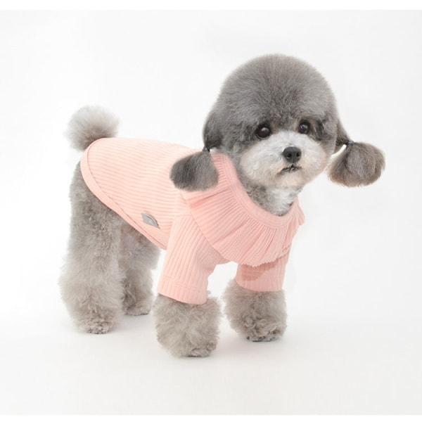 Kjæledyrsklær Hundebunnskjorte To fots klær Katt Pomeranian-klær Pink L